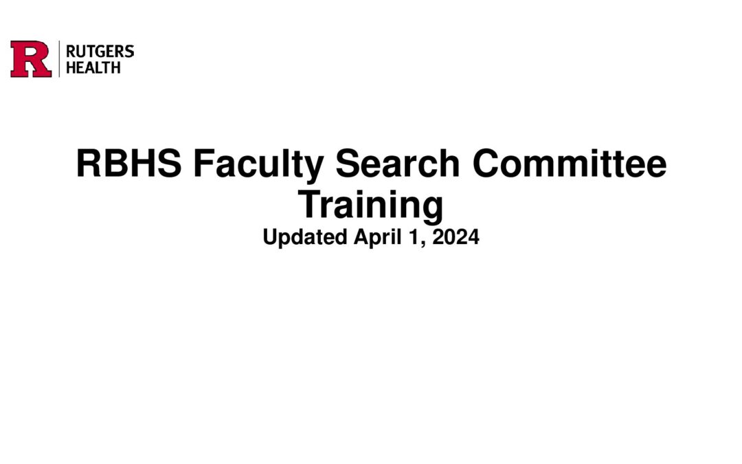 Faculty Search Committe Training 04012024