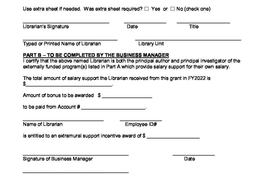 FY2022 Extramural Support Incentive Awards Librarian Form