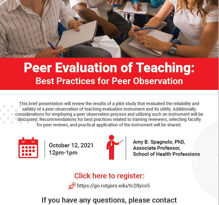 Peer evaluation of teaching